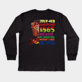 Black History Juneteenth 1865 African American Pride Melanin Kids Long Sleeve T-Shirt